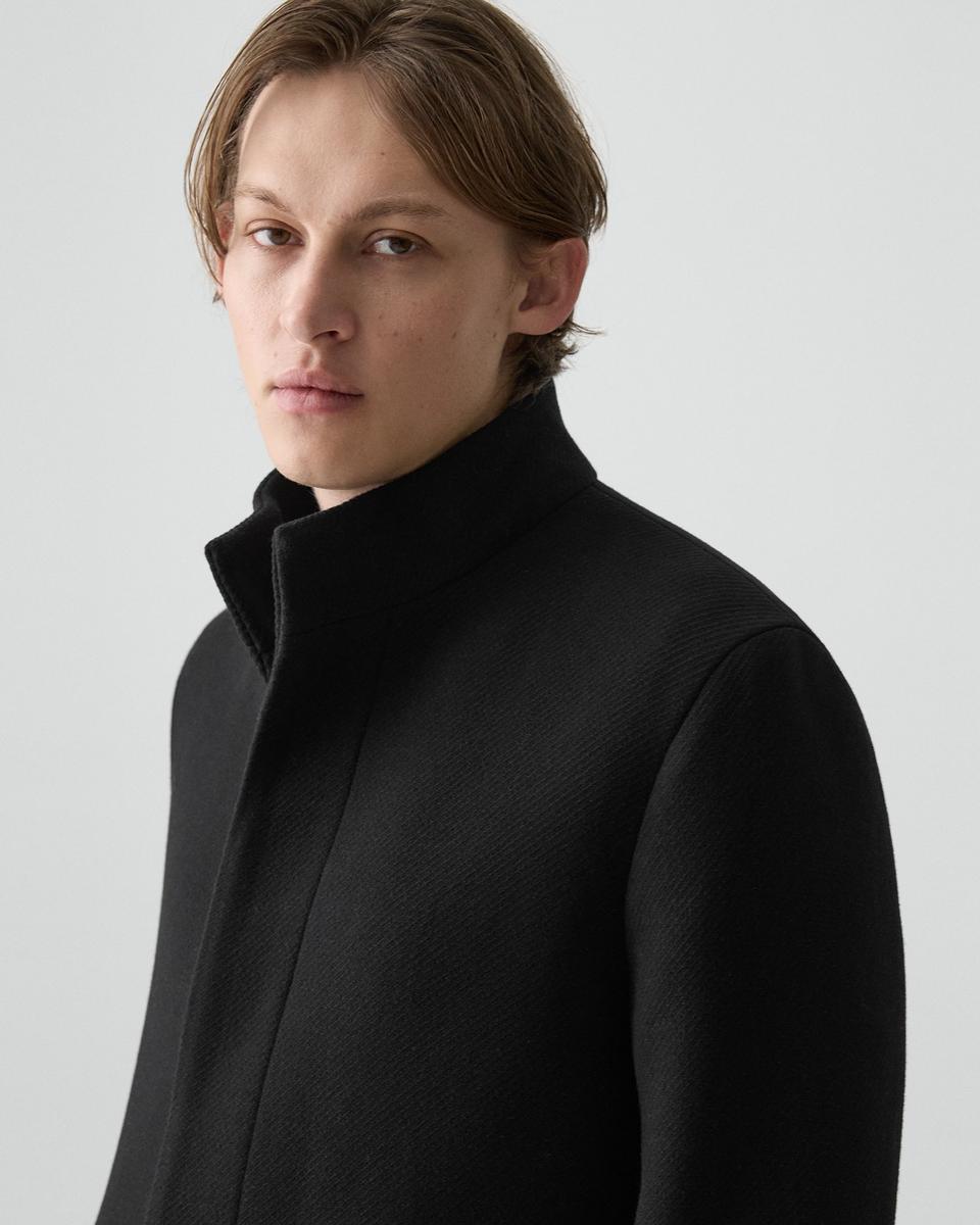 Belvin Coat in Textured Wool-Blend Melton