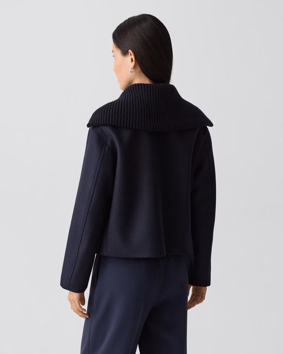Wing Collar Jacket in Wool