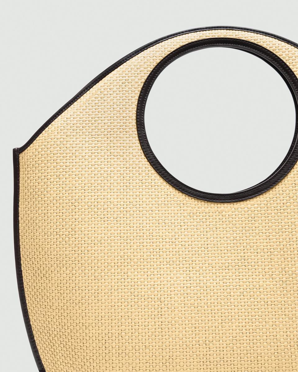 Circle Tote Bag in Raffia