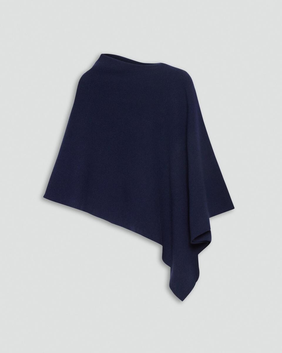 Draped Poncho in Felted Wool-Cashmere