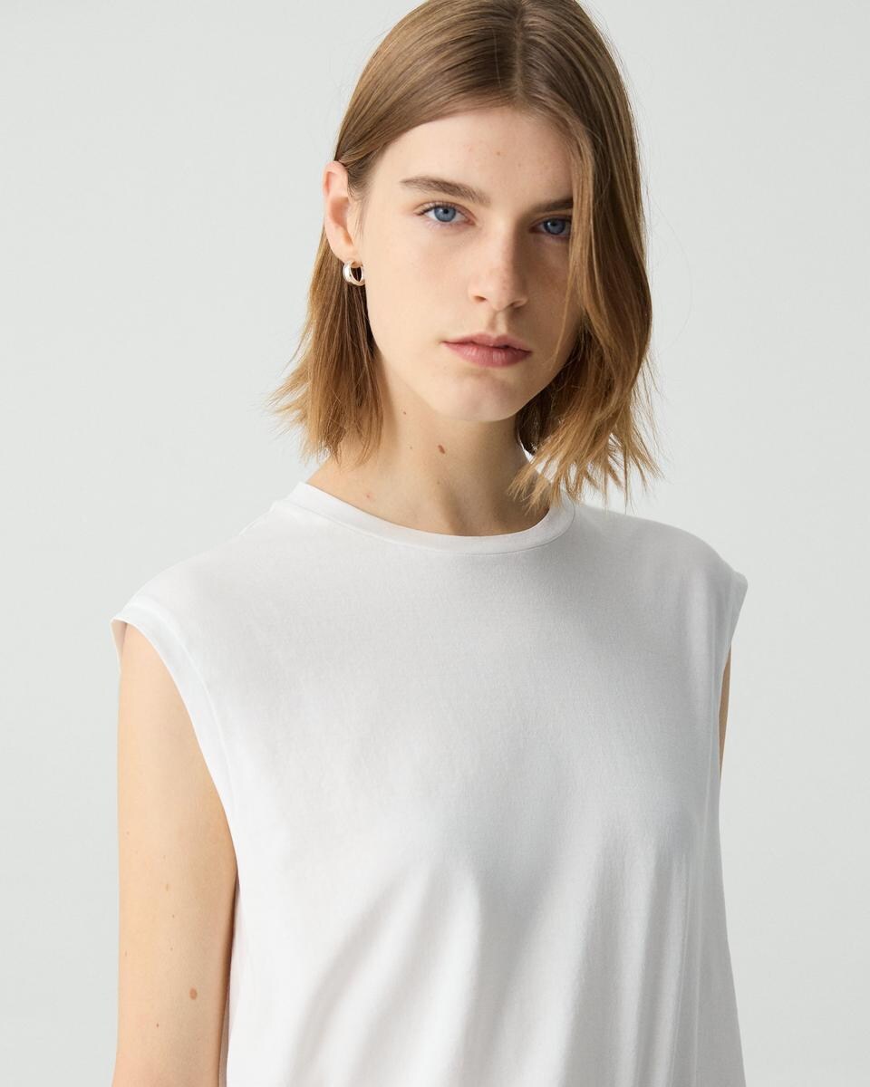 Shirttail Tank Top in Cotton