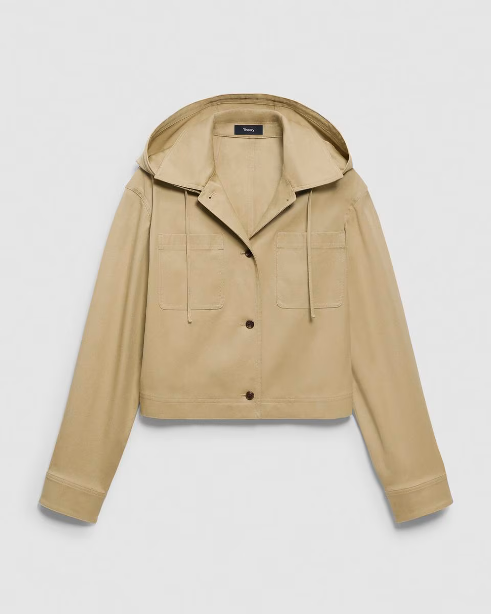 Hooded Jacket in Cotton Chino