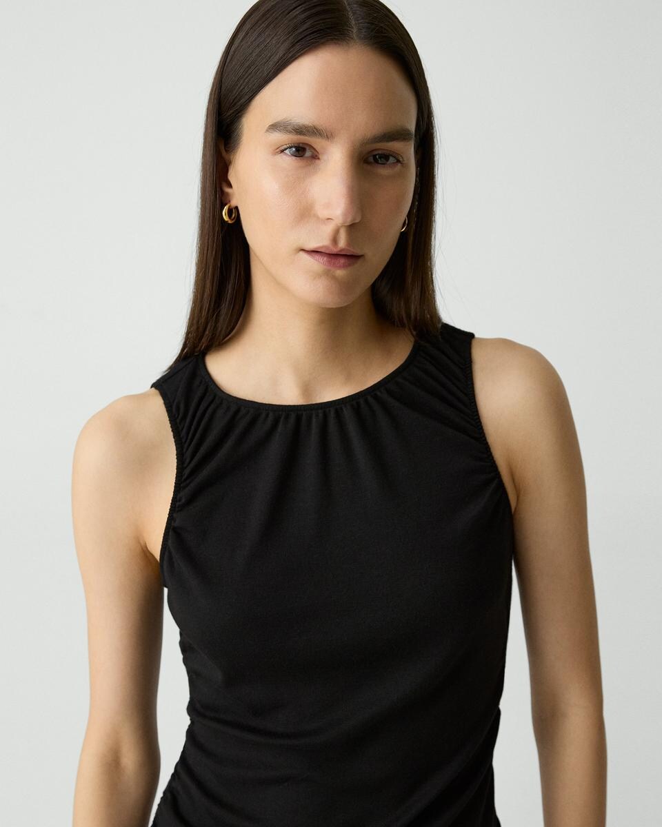 Shirred Top in Soft Rib