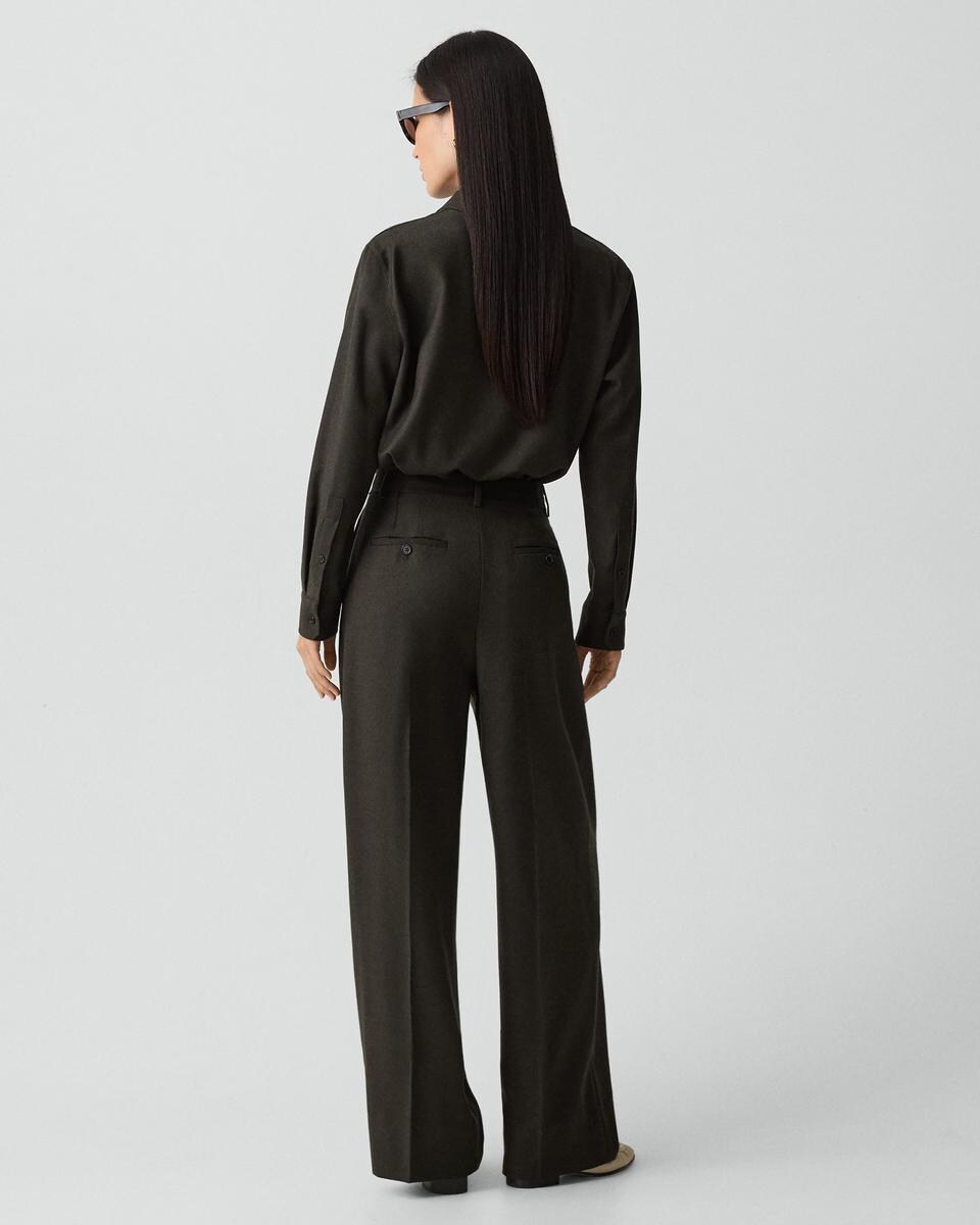 Double Pleat Pant, 29’’ in Sleek Flannel