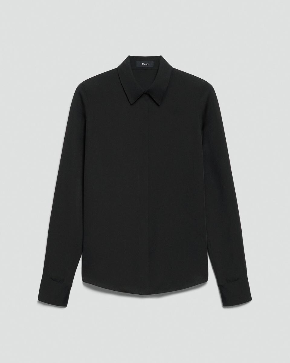 Fitted Shirt in Silk Georgette
