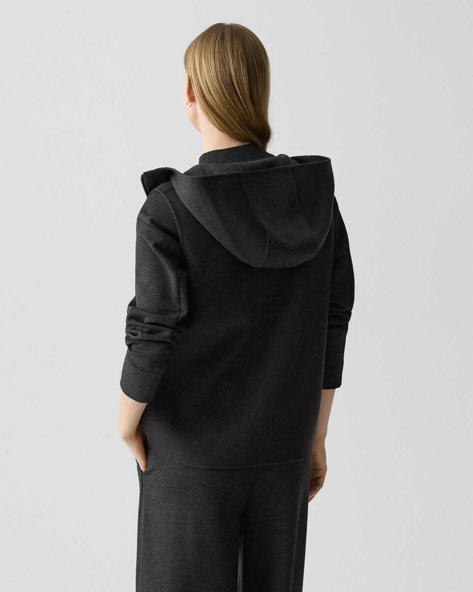 Hooded Vest in Double-Face Wool-Cashmere