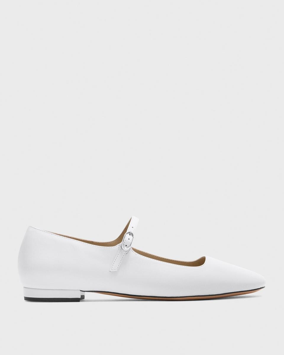 Mary Jane Ballerina Flat in Leather