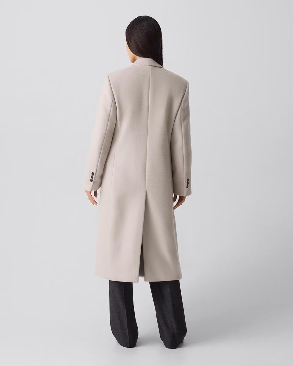 Double-Breasted Peacoat in Plush Melton