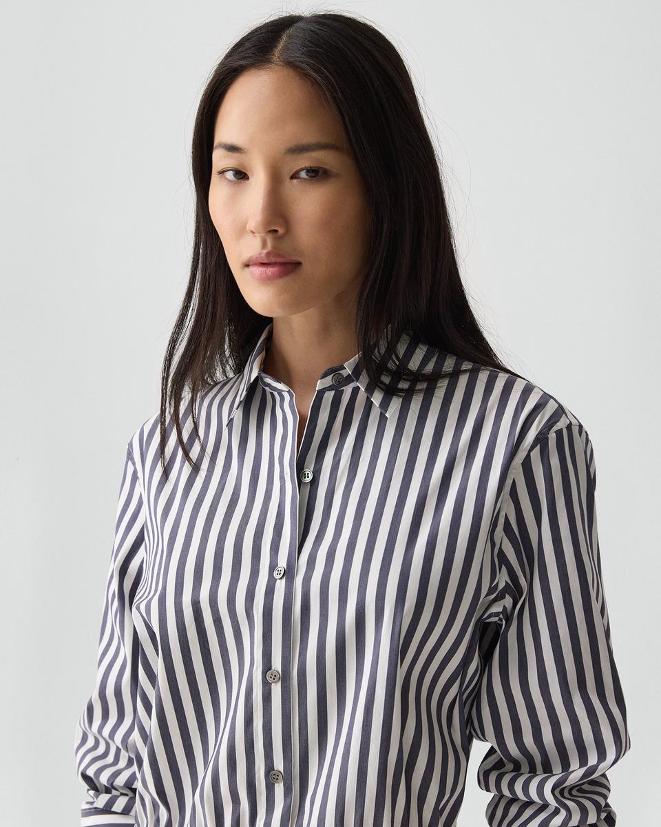 Cropped Shirt in Awning Stripe