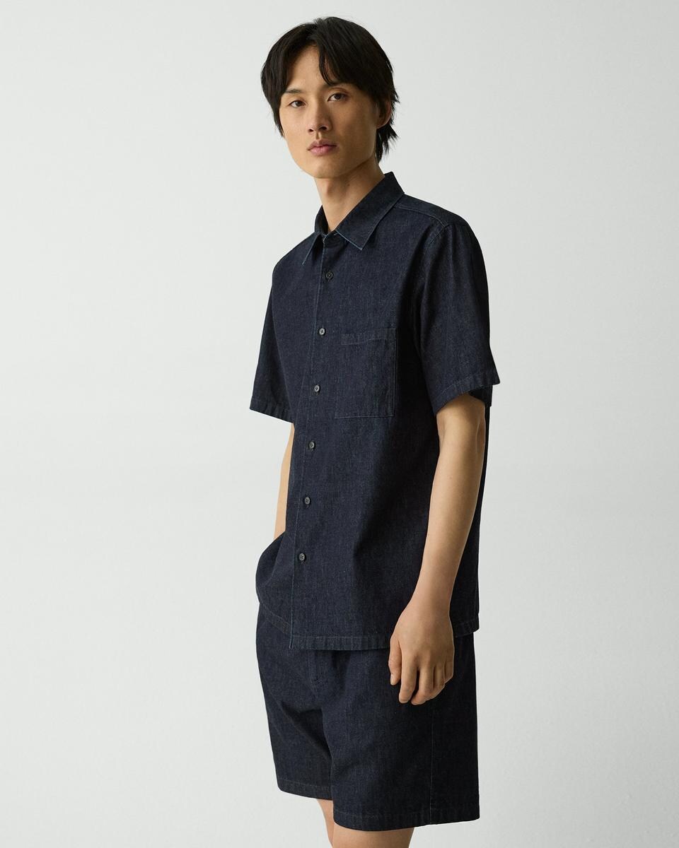 Noll Short-Sleeve Shirt in Summer Denim
