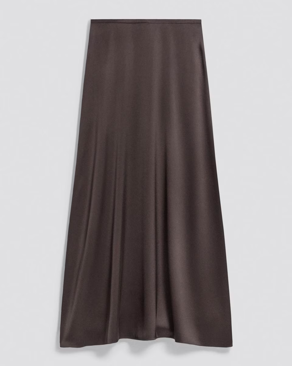 A-Line Maxi Skirt in Satin