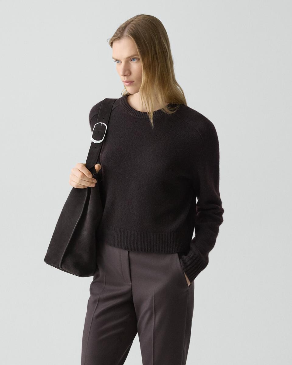 Cropped Crewneck Sweater in Cashmere