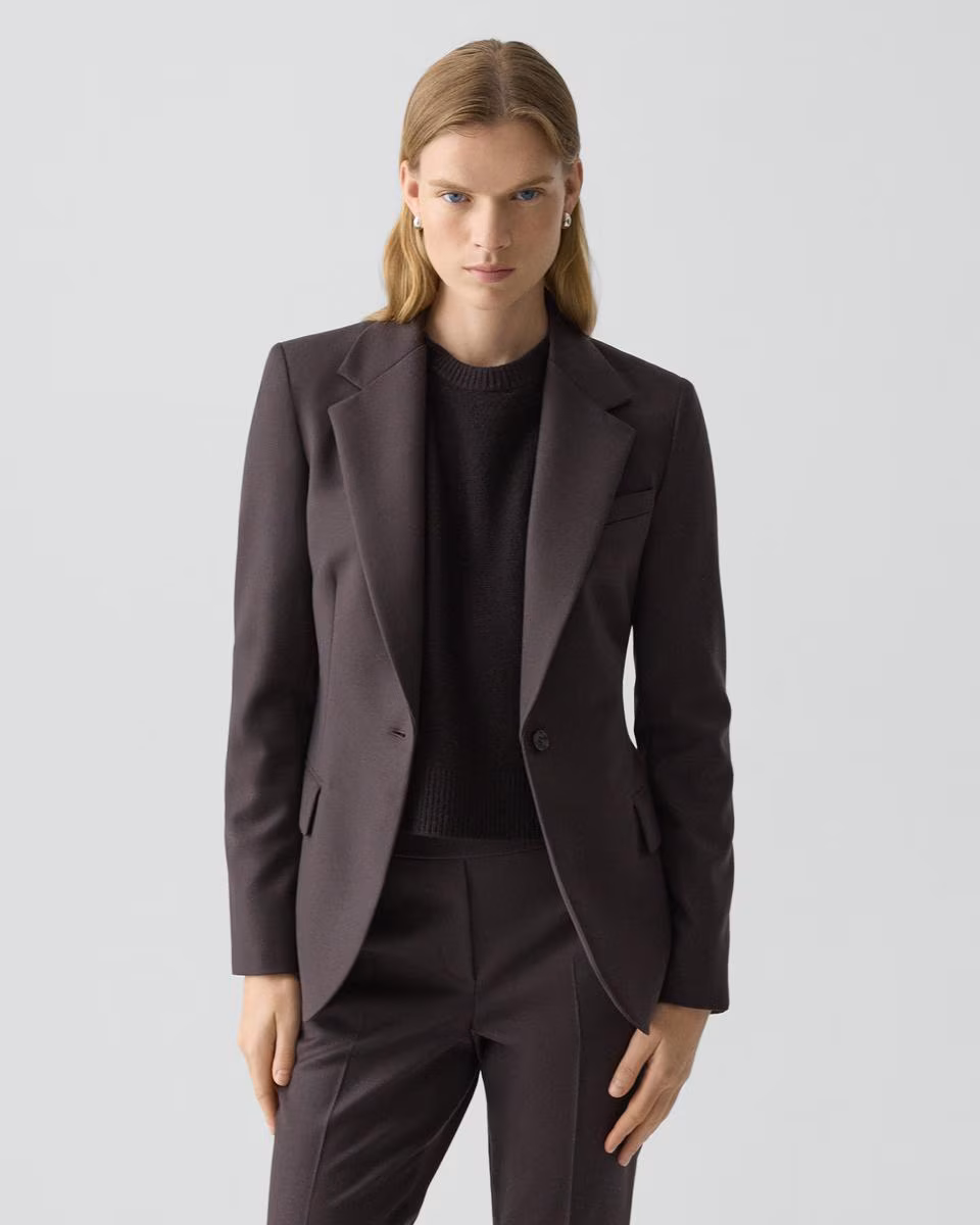 Lynnia Blazer in Sleek Flannel