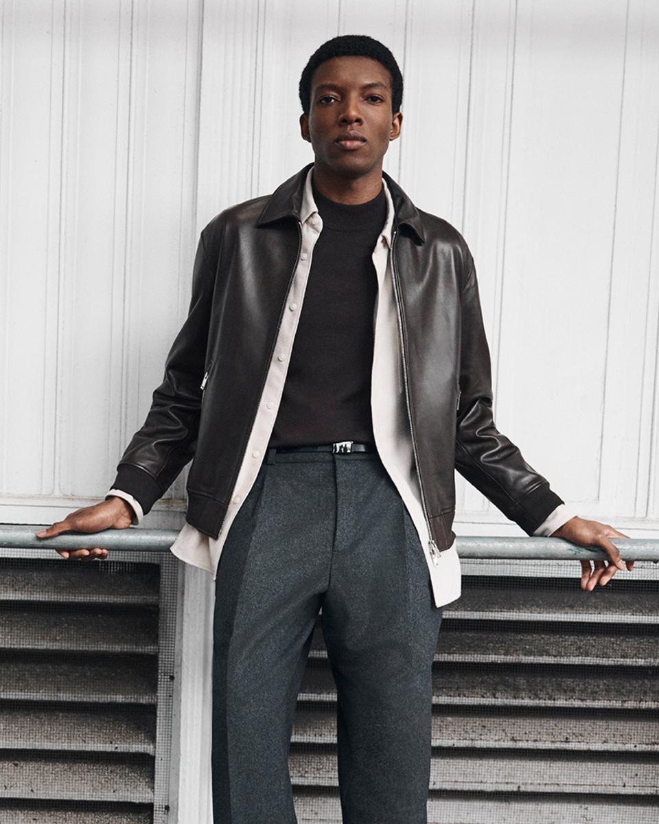 Relaxed Pleat Pant in Cashmere-Blend Flannel