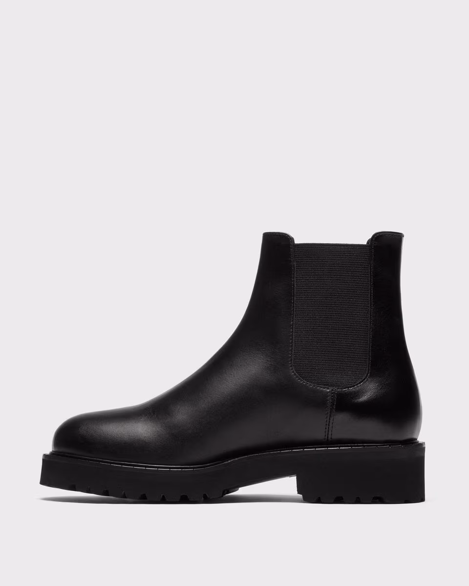 Lug Chelsea Booties in Leather