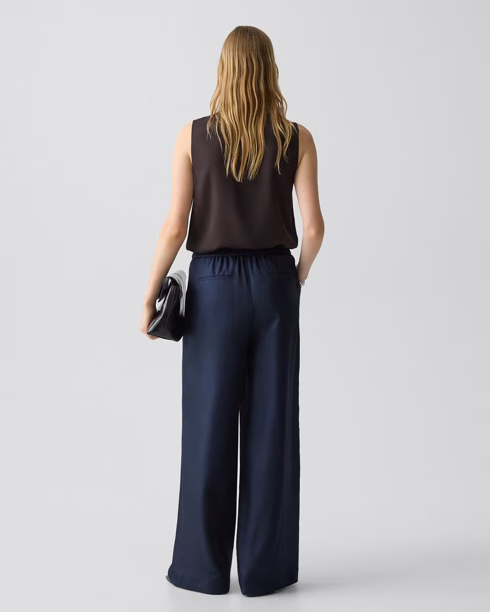 Pull-On Track Pant in Mod Silk Twill