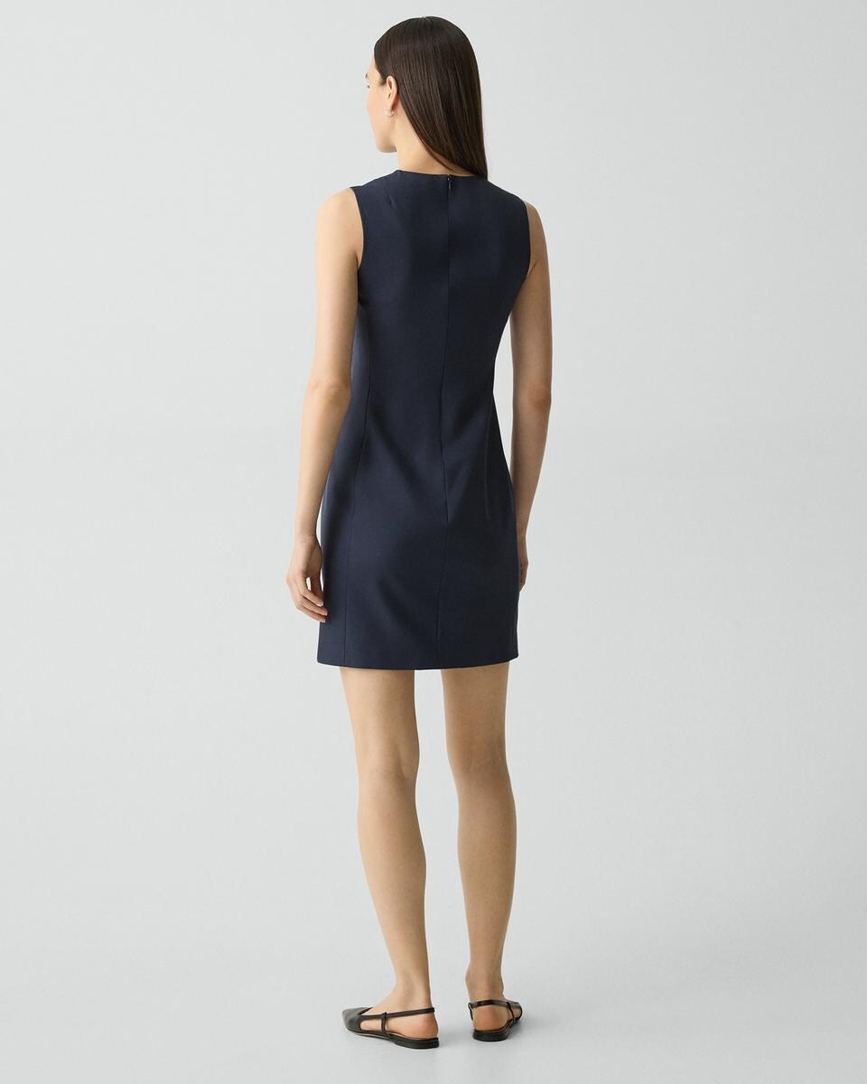 Sleeveless Fitted Dress in Good Wool