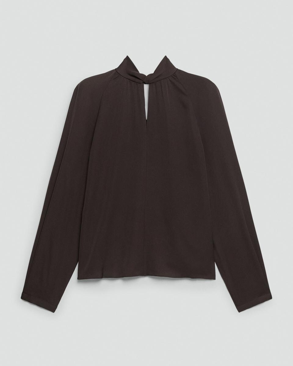 Twist Neck Top in Silk Georgette