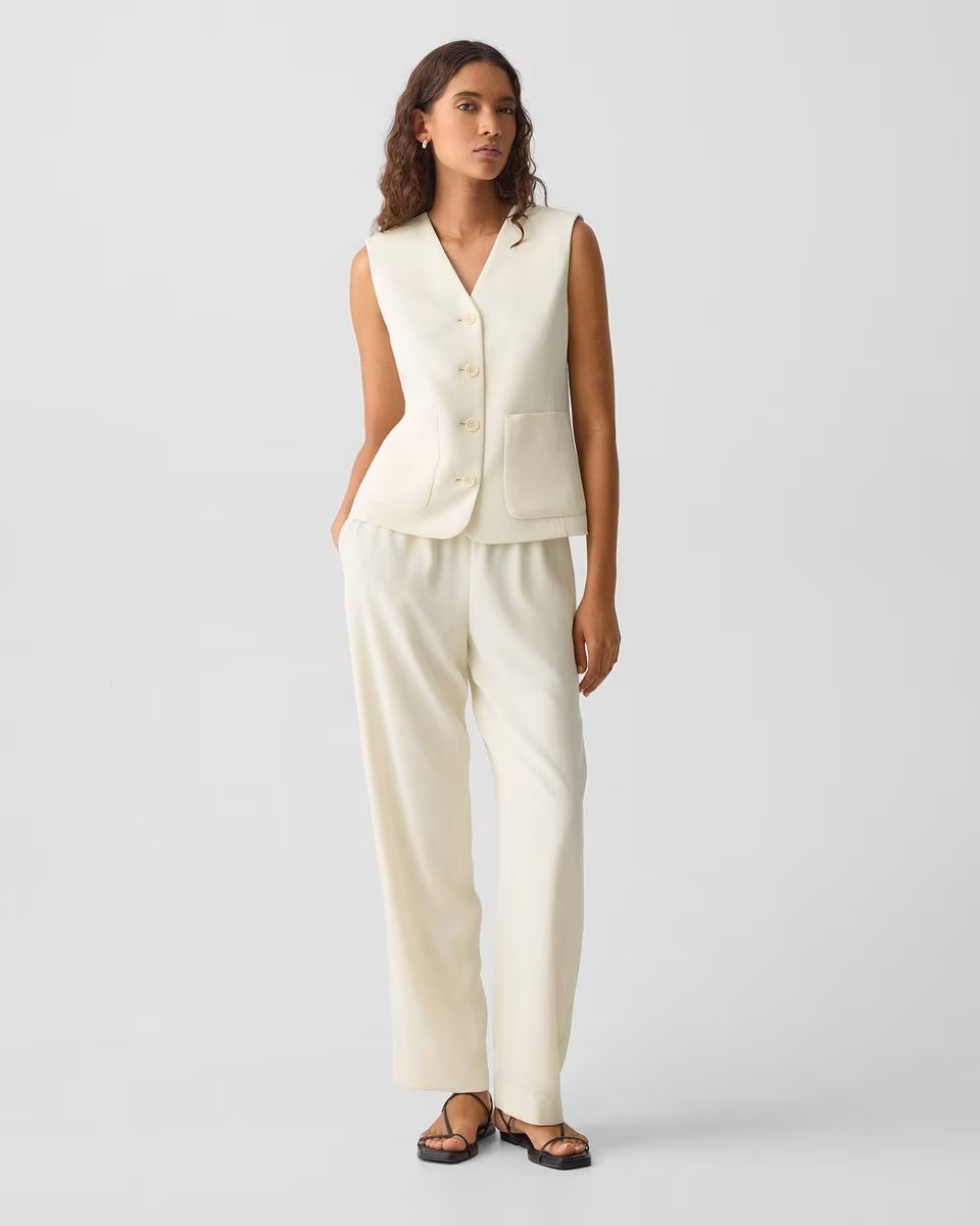 Zig Zag Vest in Satin Crepe