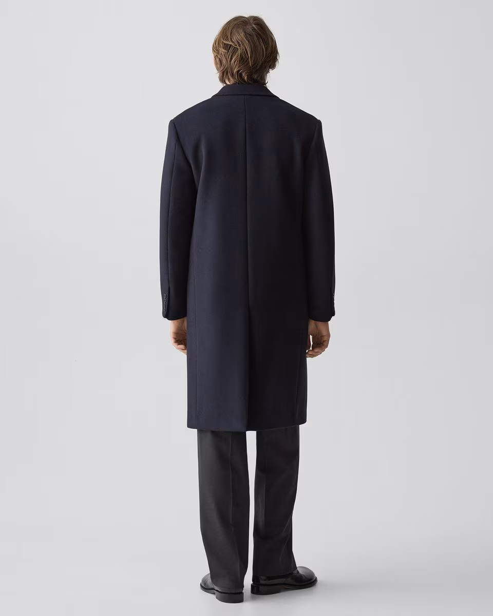 Two-Button Coat in Plush Melton