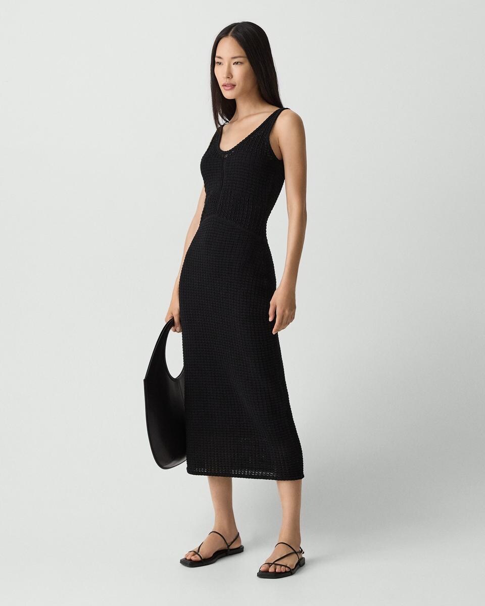 Stitched Dress in Sheen Cotton