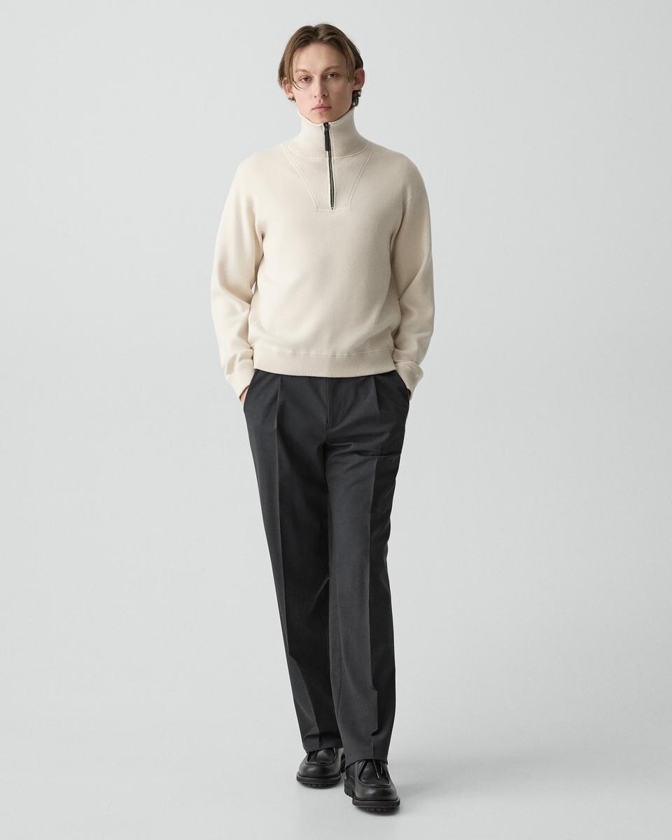 Relaxed Quarter-Zip Sweatshirt in Wool Bilen