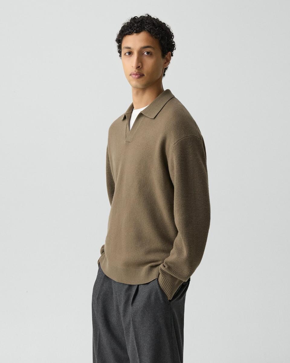 Polo Sweater in Boiled Wool