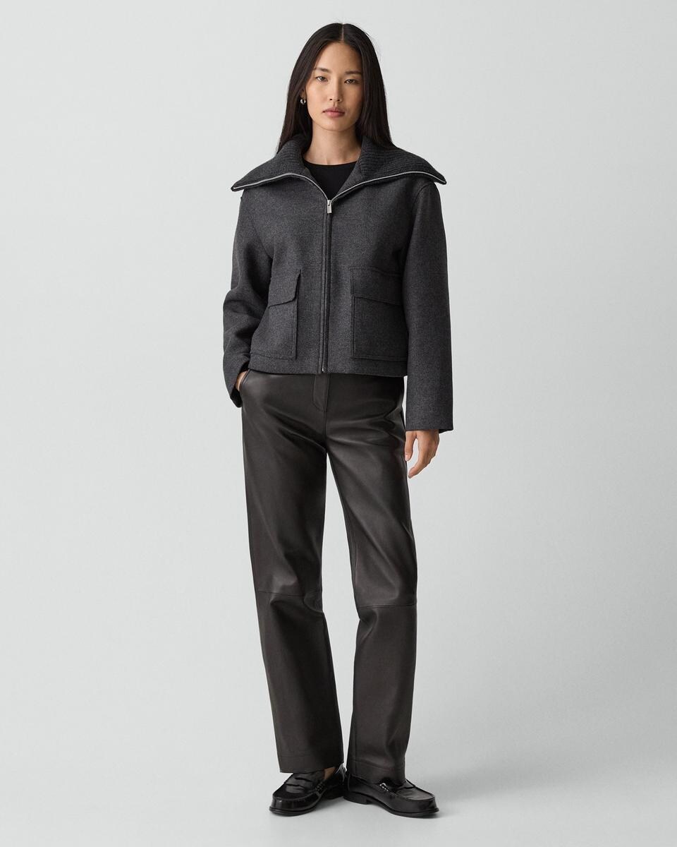 Wing Collar Jacket in Wool