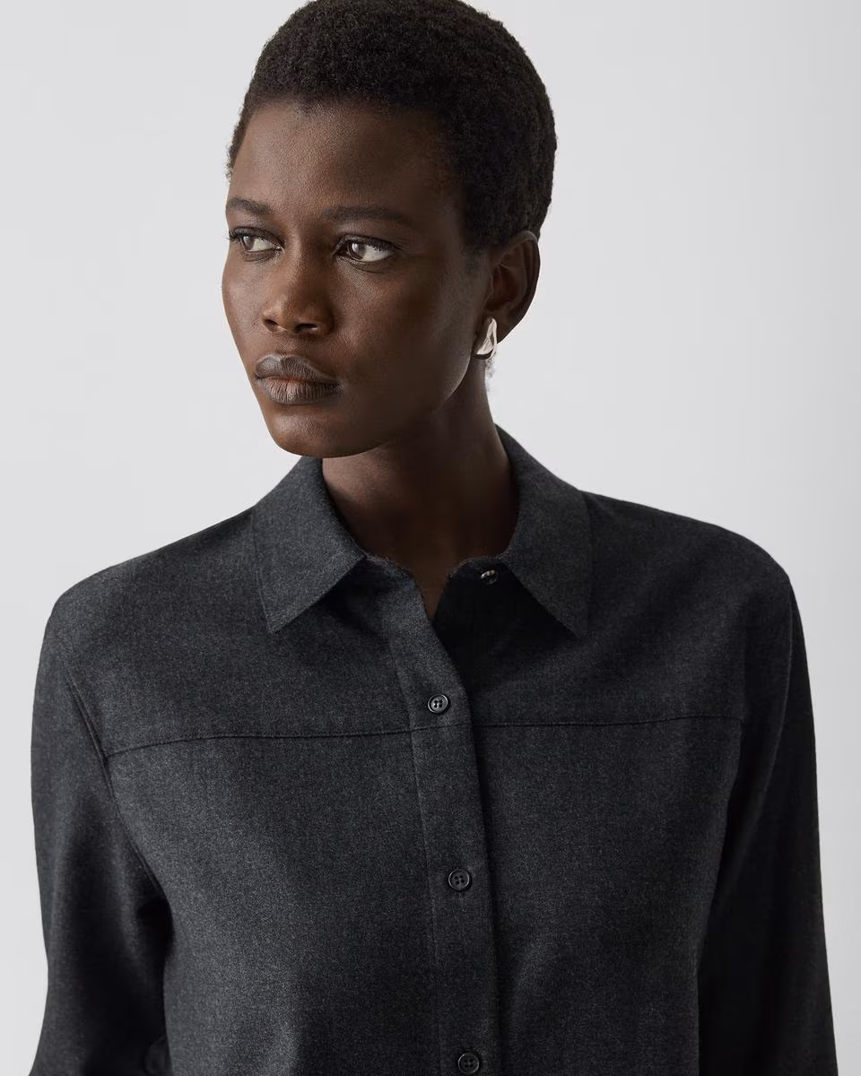 Boxy Shirt in Sleek Flannel