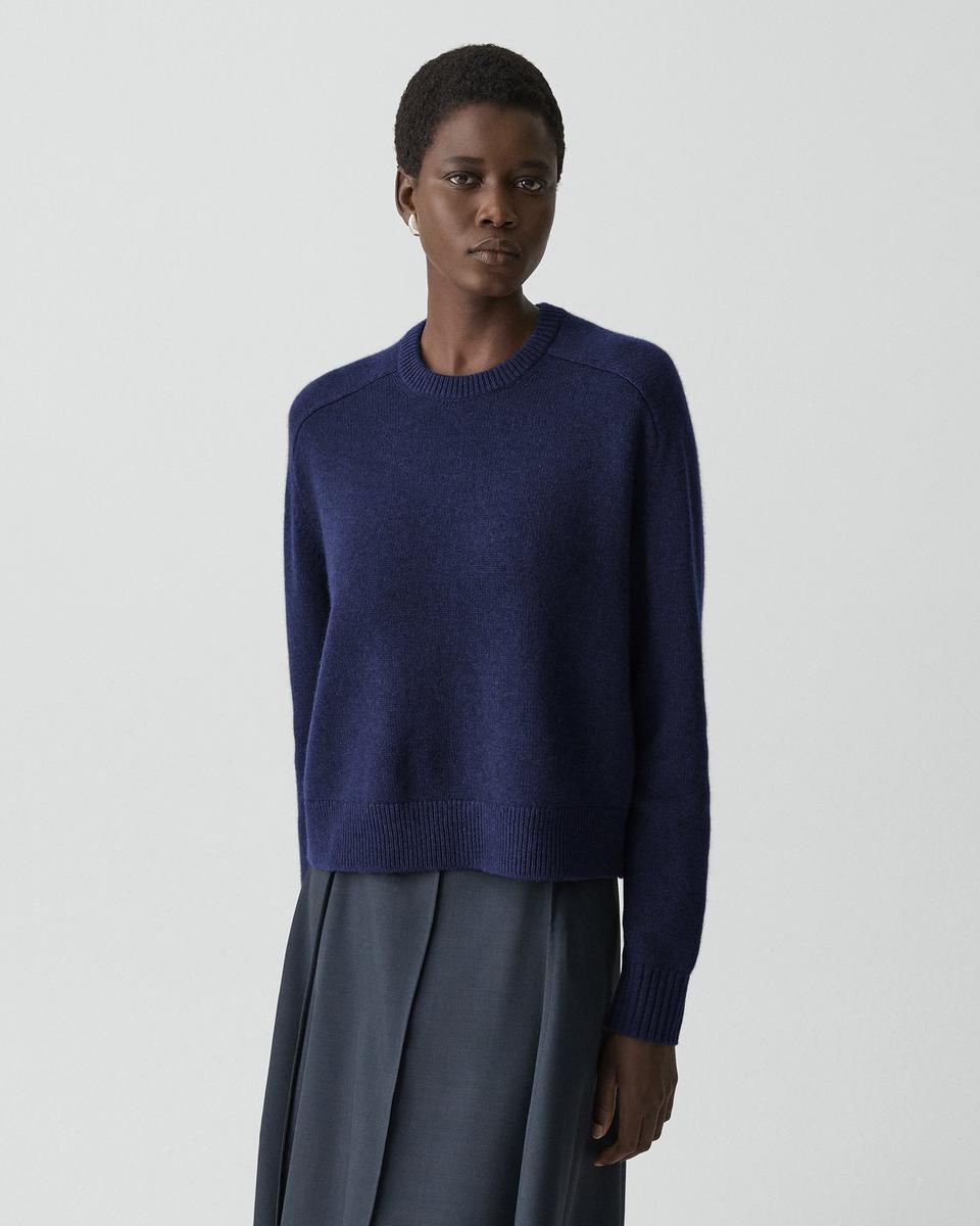Cropped Crewneck Sweater in Cashmere