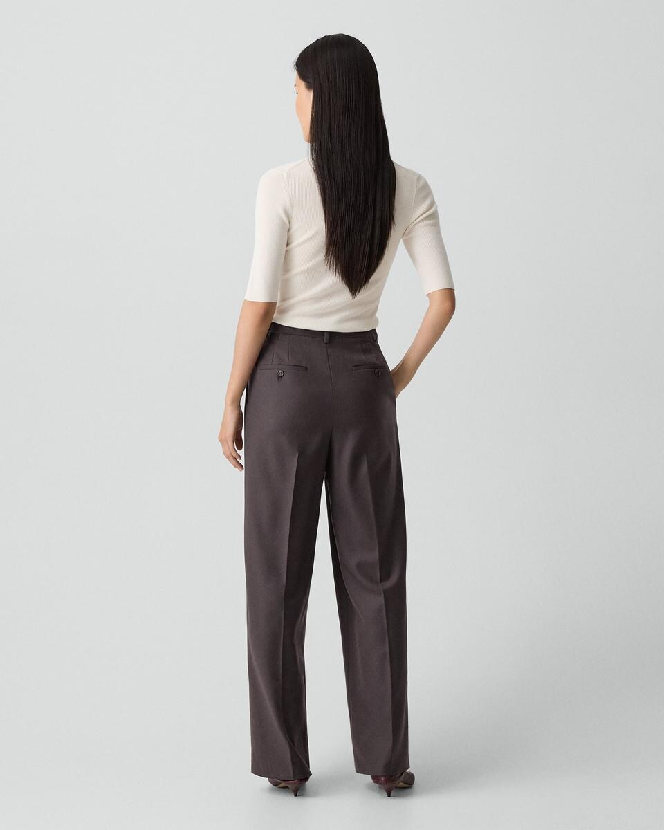Double Pleat Pant, 29’’ in Sleek Flannel