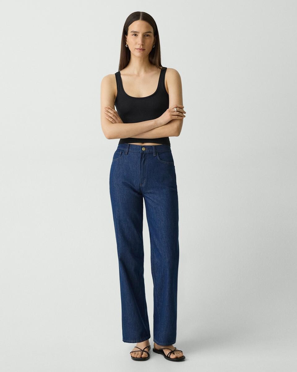 Cropped Tank Top in Stretch Nylon