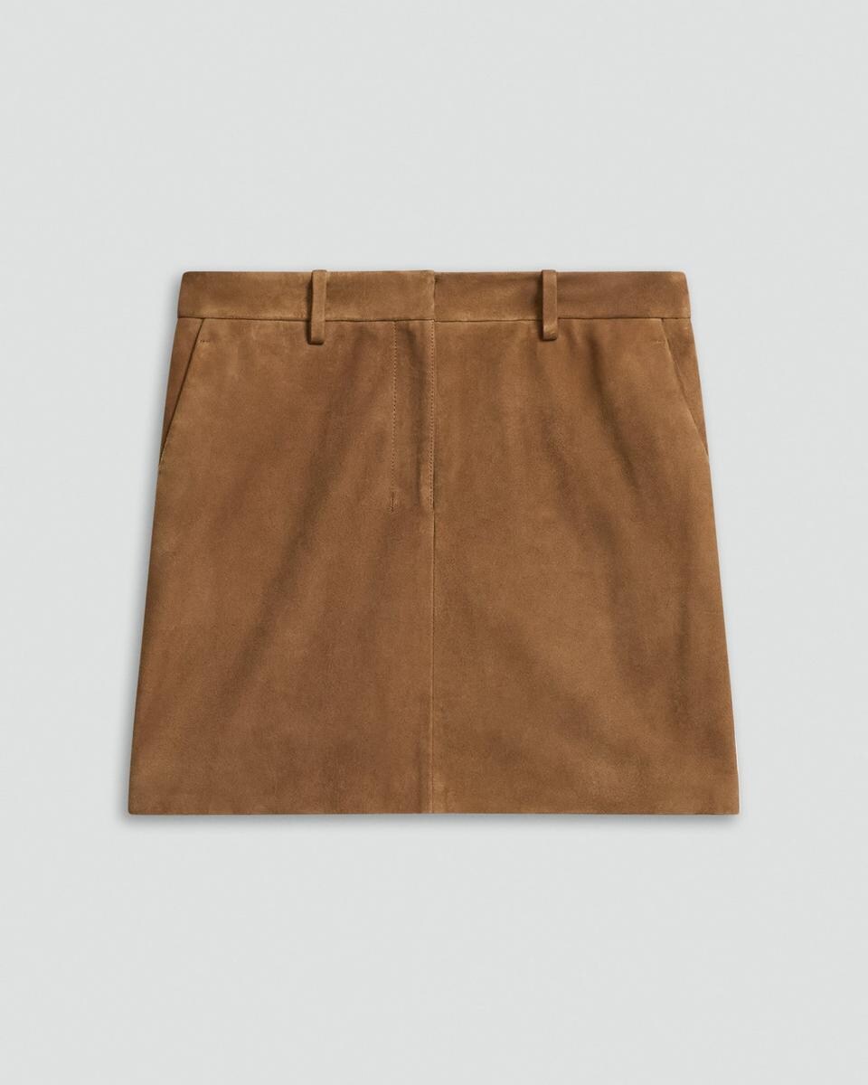Mini Trouser Skirt in Suede