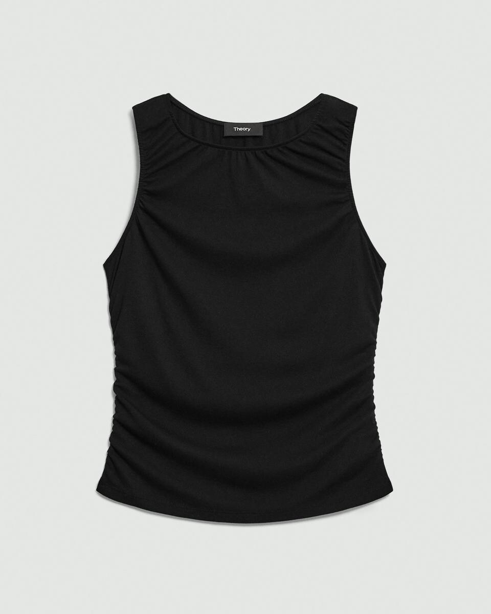 Shirred Top in Soft Rib