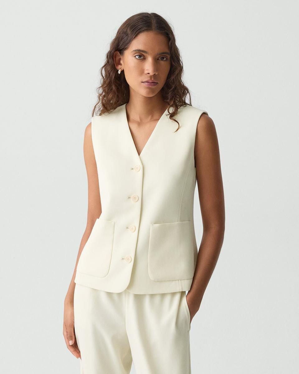 Zig Zag Vest in Satin Crepe