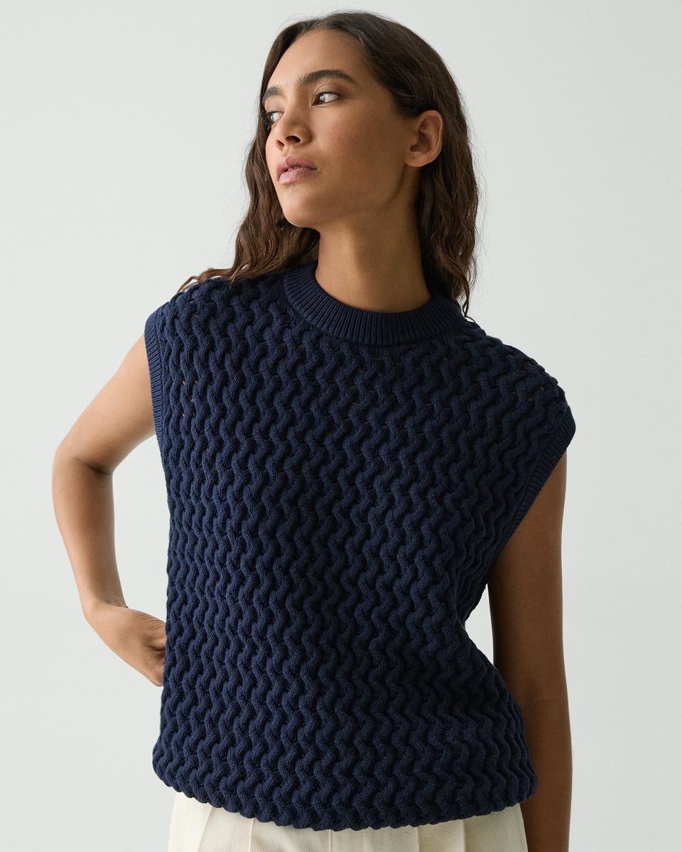 Sweater Vest in Rounded Cotton