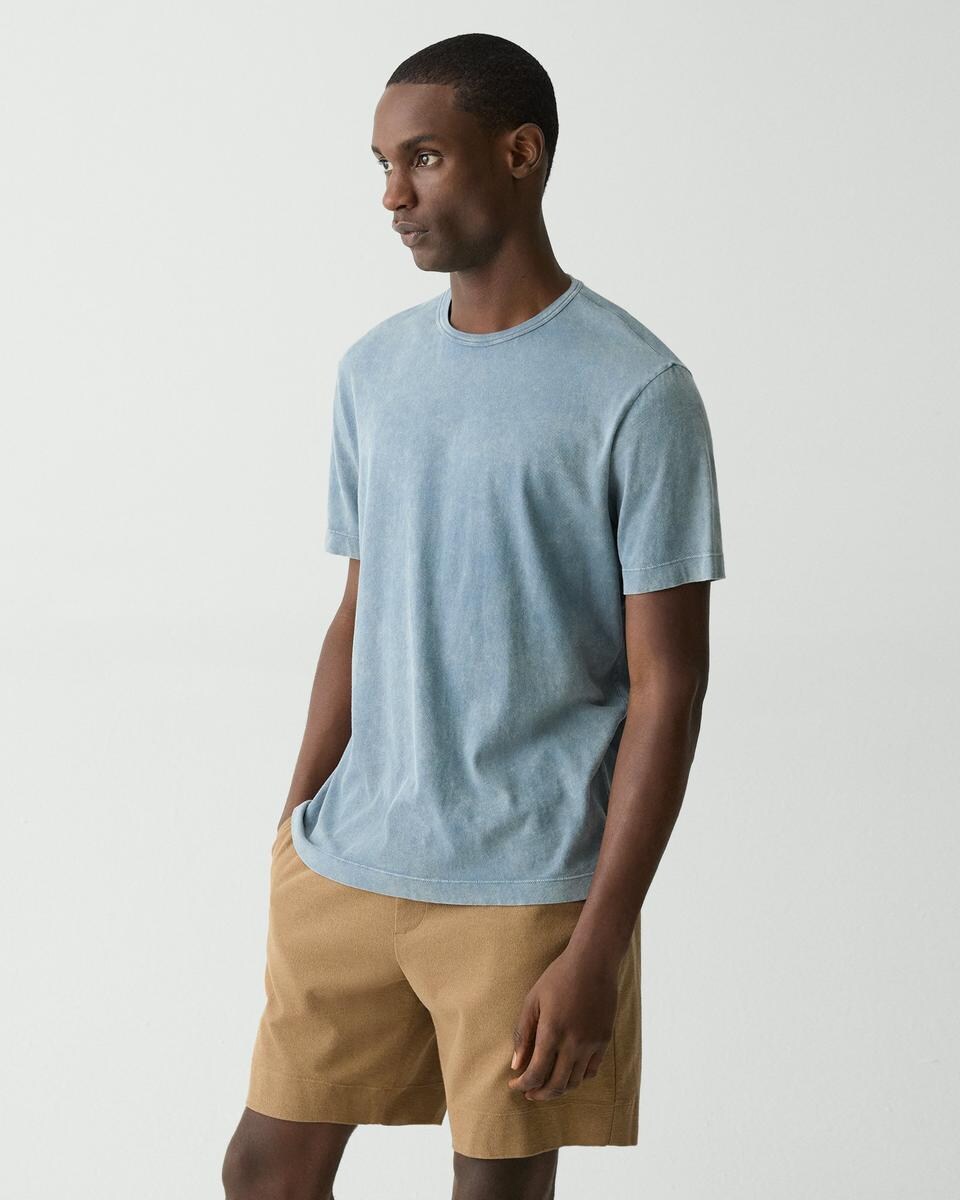 Ribbed Crewneck Tee in Fade Jersey