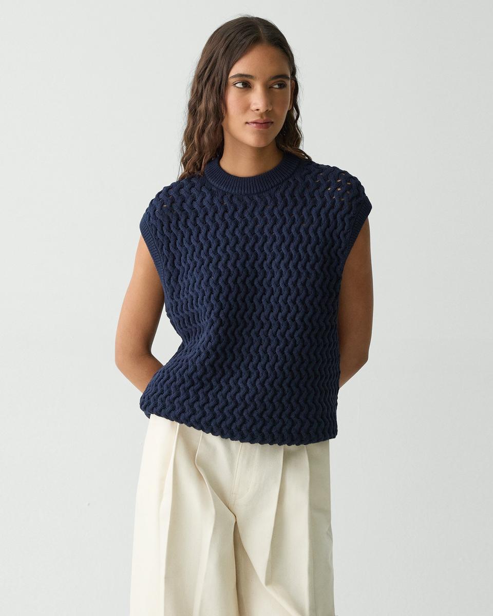 Sweater Vest in Rounded Cotton