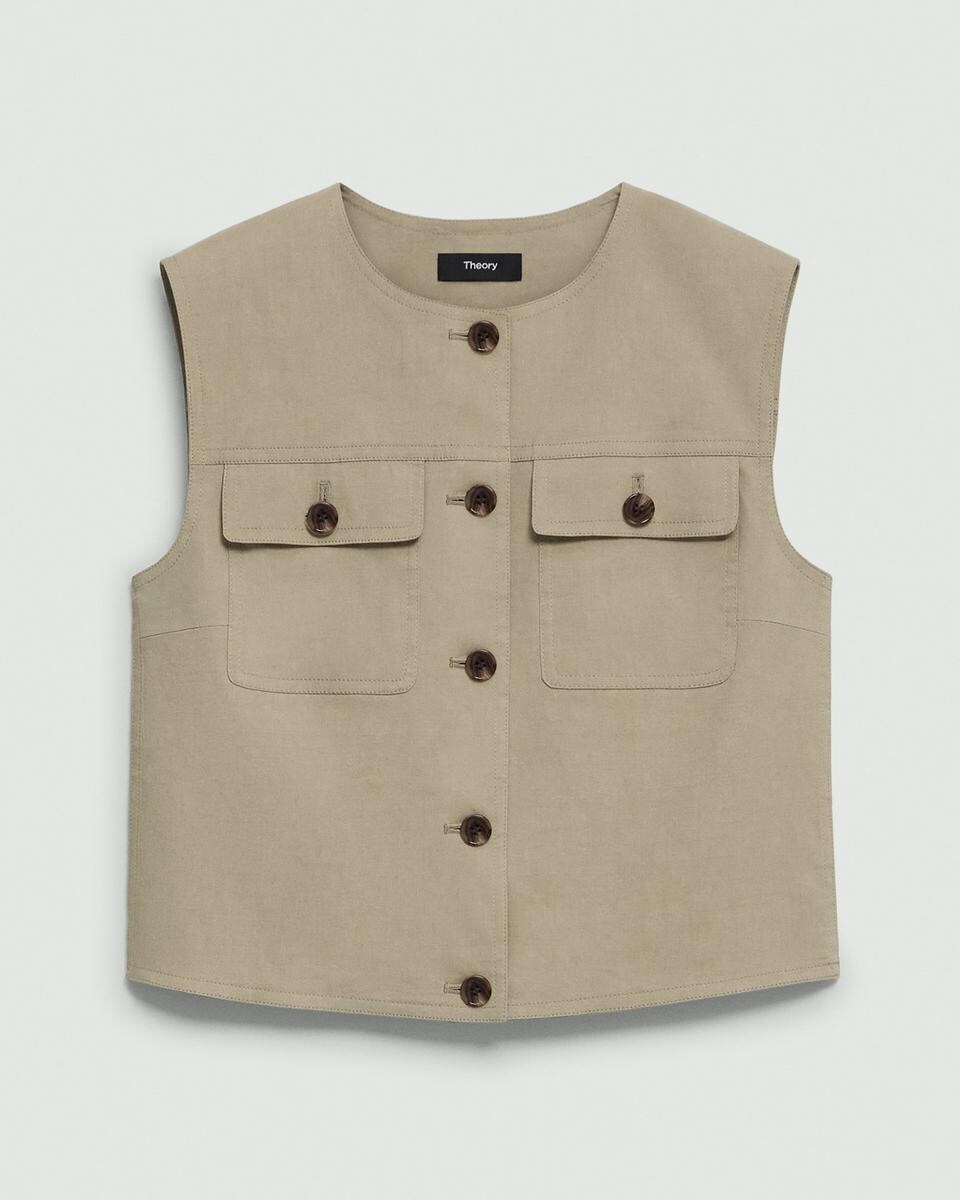 Trucker Vest in Good Linen