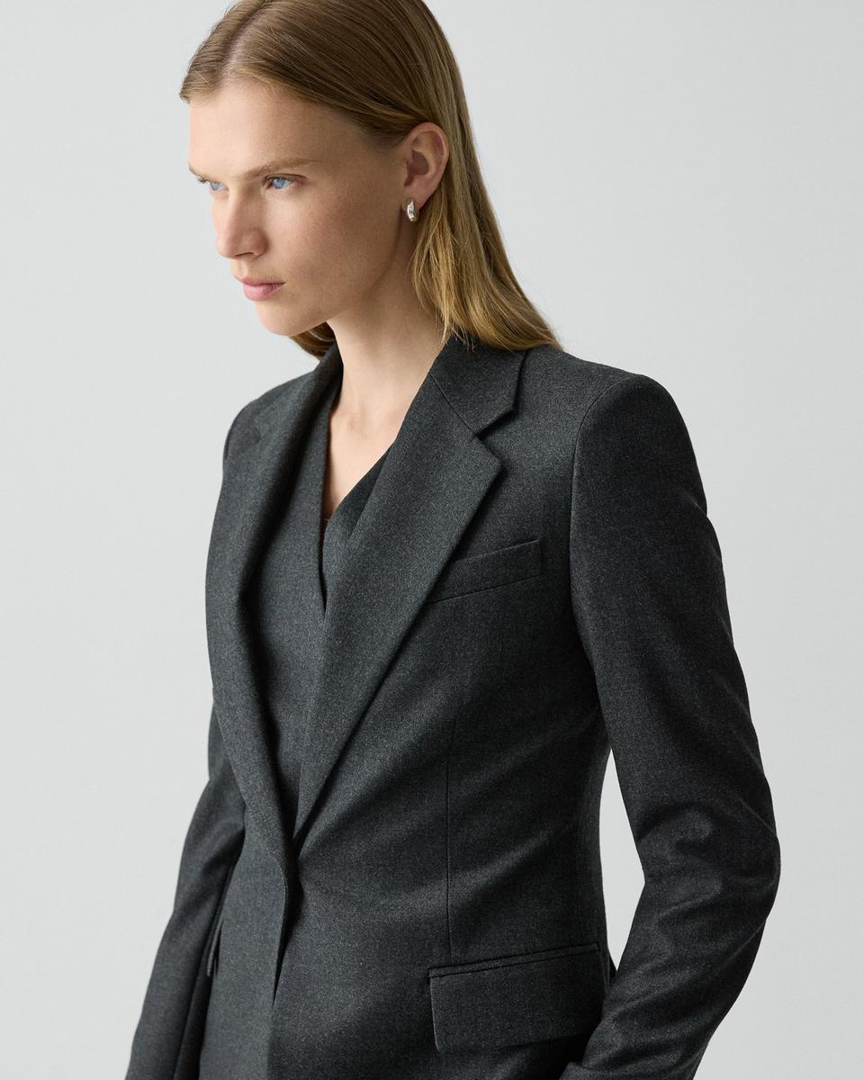 Lynnia Blazer in Sleek Flannel