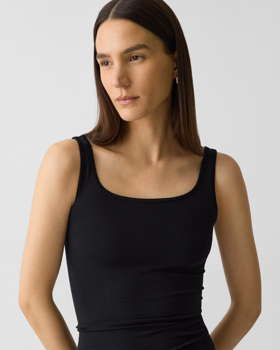 Scoop Neck Tank Top in Stretch Nylon