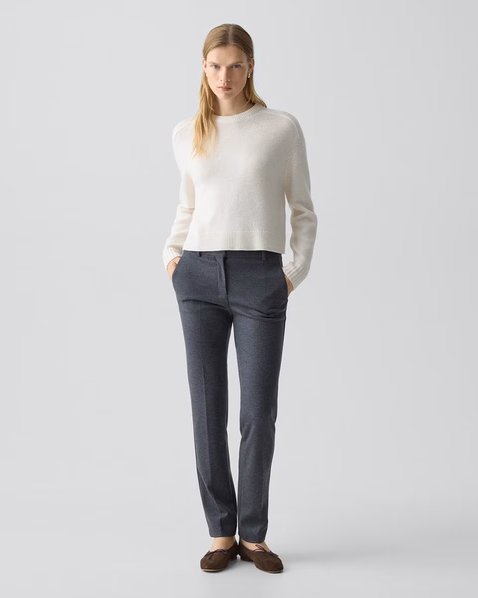 Slim Leg Pant in Wool-Blend Knit