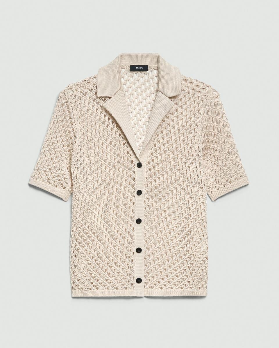 Short-Sleeve Camp Shirt in Sheen Cotton