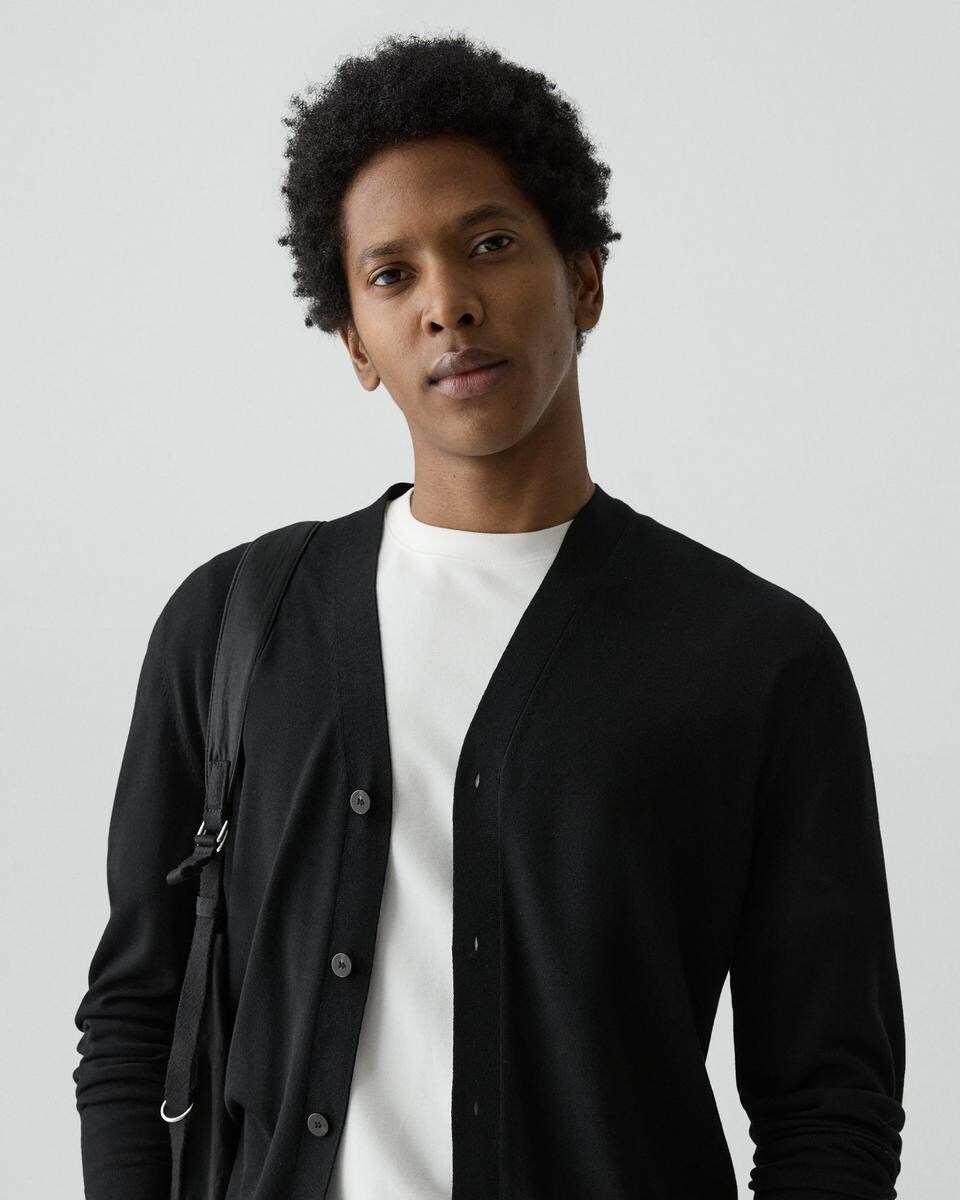 V-Neck Cardigan in Regal Wool