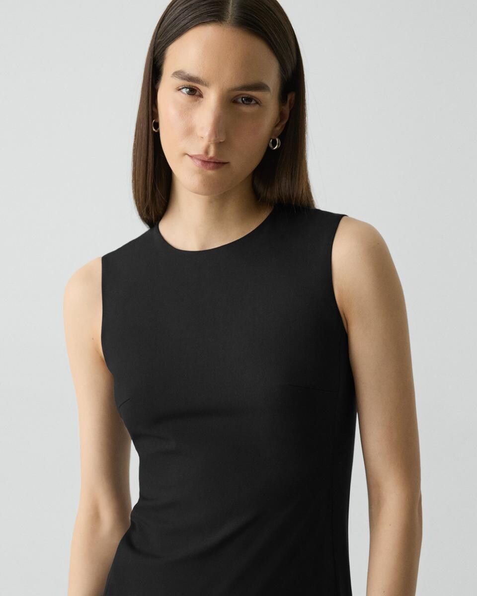 Sleeveless Fitted Dress in Good Wool
