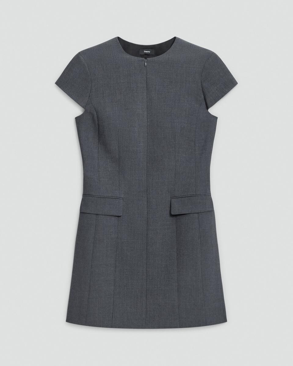 Zip Mini Dress in Good Wool