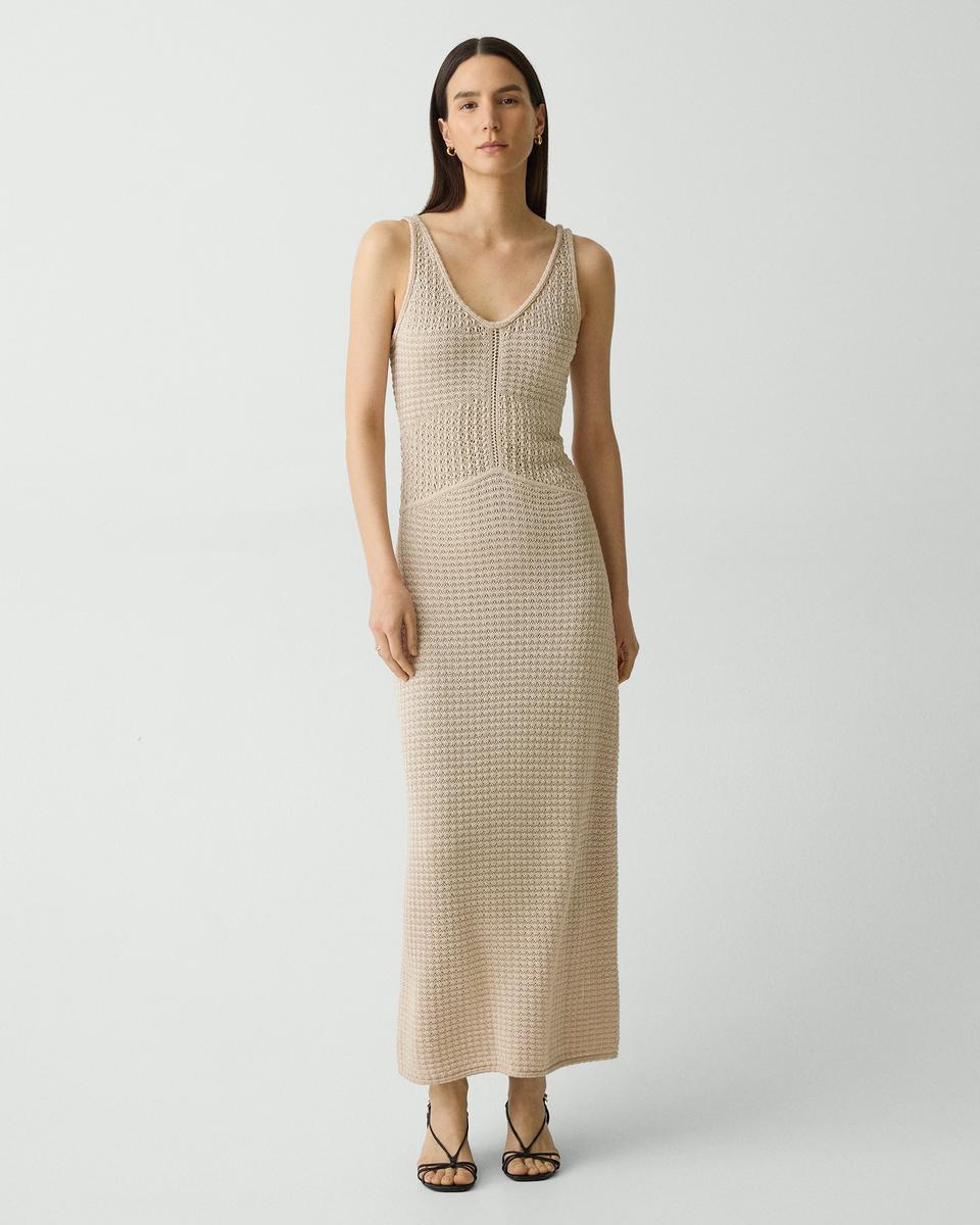 Stitched Dress in Sheen Cotton