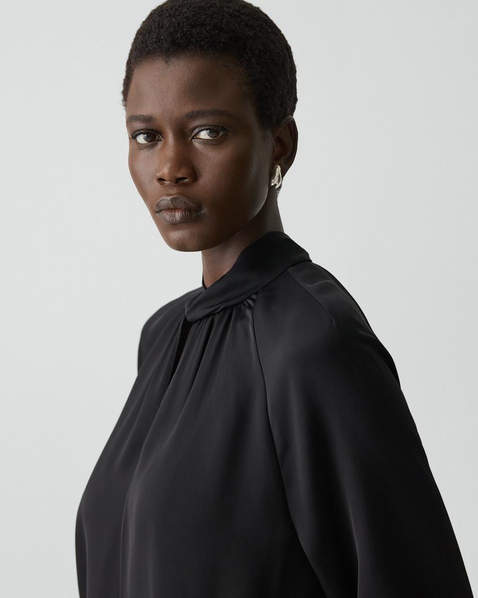 Twist Neck Top in Silk Georgette