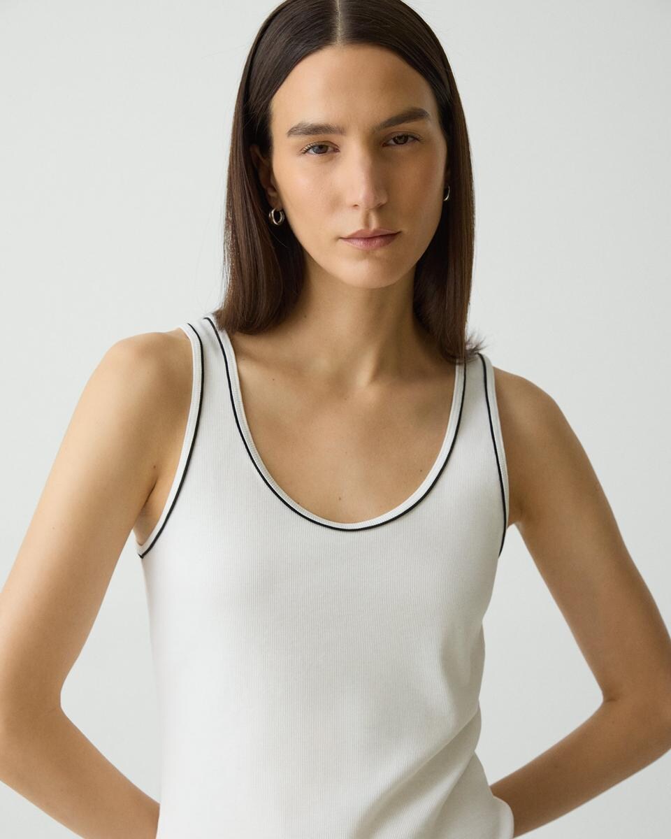 Scoop Neck Tank Top in Compact Stretch Knit