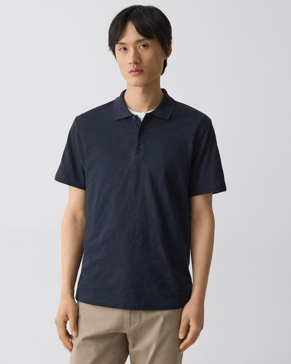Bron Polo Shirt in Cosmos Slub Cotton